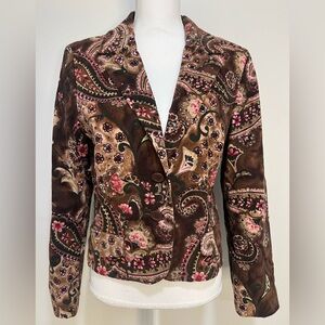 1990s Larry Levine Paisley Patterned Blazer